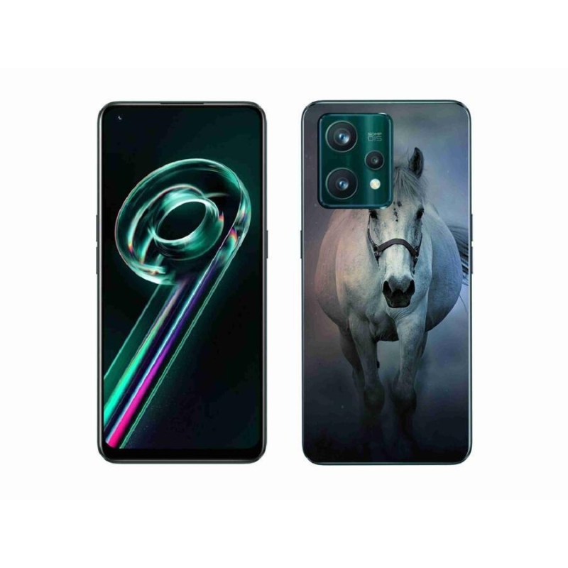 Gélový obal mmCase na mobil Realme 9 Pro+ 5G - bežiaci biely kôň