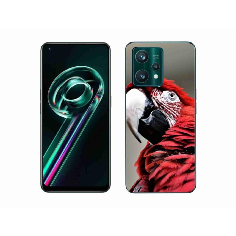 Gélový obal mmCase na mobil Realme 9 Pro+ 5G - papagáj ara červený