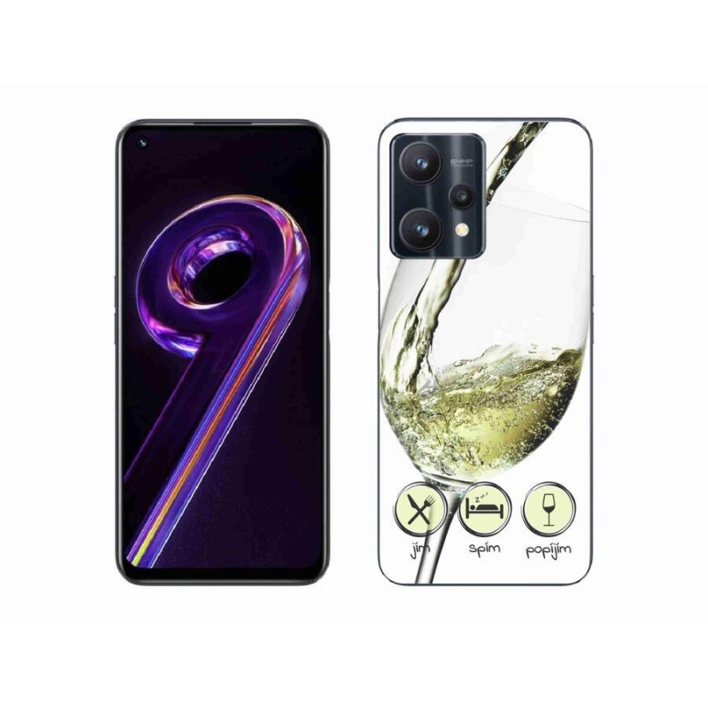 Gélový obal mmCase na mobil Realme 9 Pro 5G - pohár vína biele