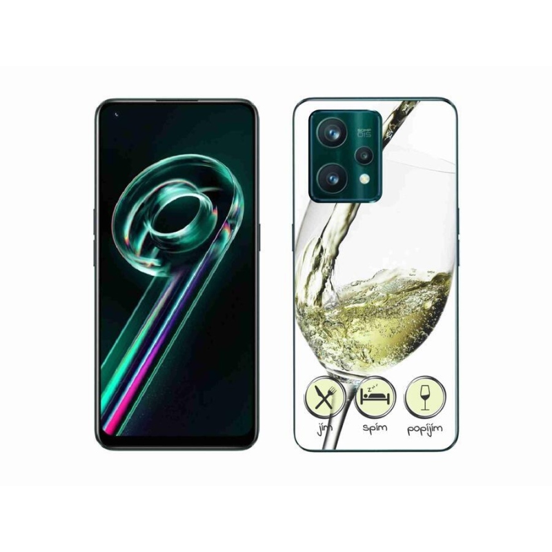 Gélový obal mmCase na mobil Realme 9 Pro+ 5G - pohár vína biele