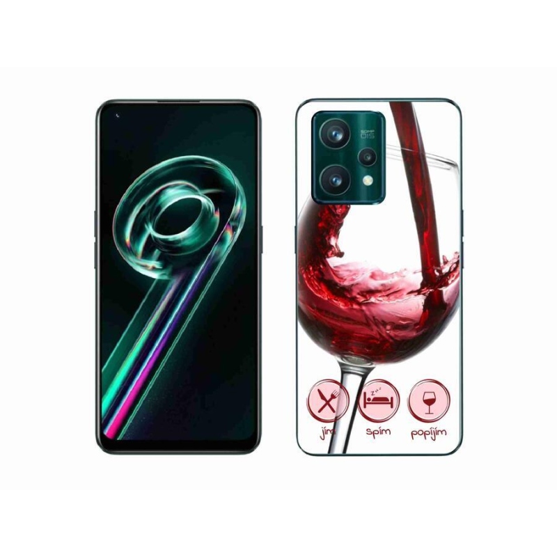 Gélový obal mmCase na mobil Realme 9 Pro+ 5G - pohár vína červené