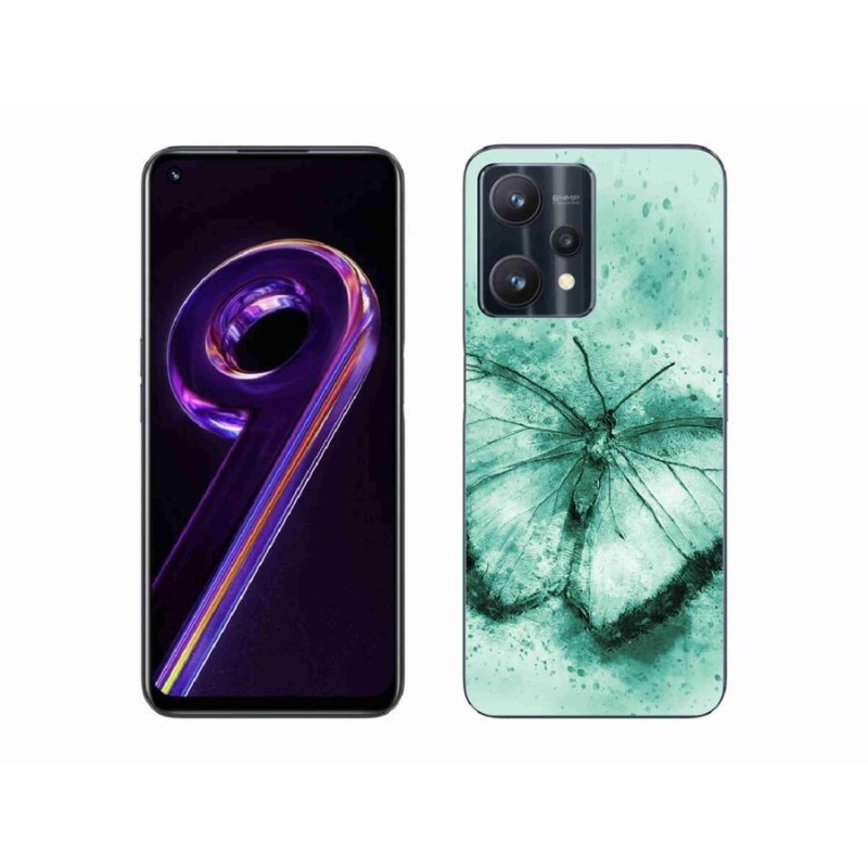 Gélový obal mmCase na mobil Realme 9 Pro 5G - zelený motýľ