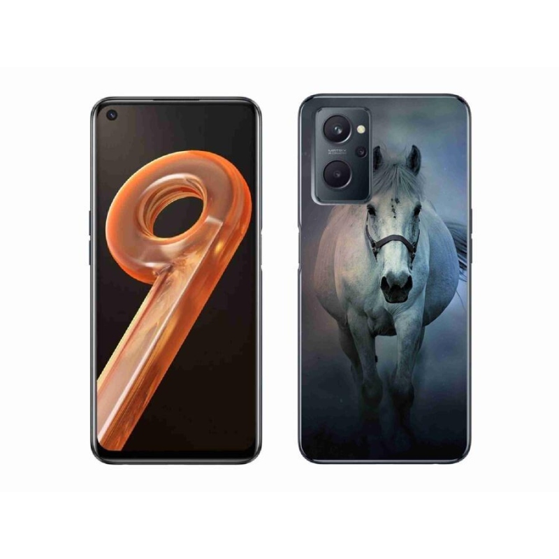 Gélový obal mmCase na mobil Realme 9i - bežiaci biely kôň