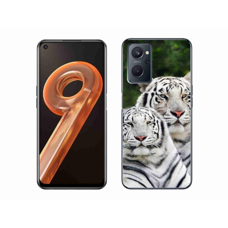 Gélový obal mmCase na mobil Realme 9i - bieli tigre