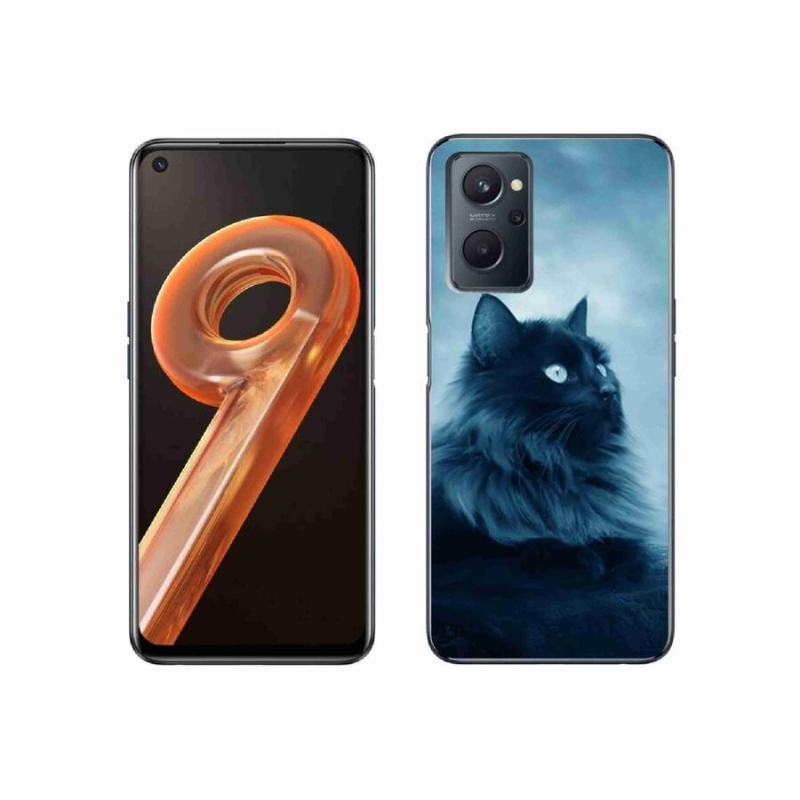 Gélový obal mmCase na mobil Realme 9i - čierna mačka 1