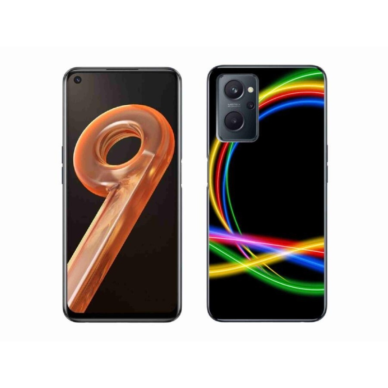 Gélový obal mmCase na mobil Realme 9i - neónové kruhy