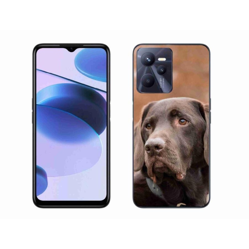 Gélový obal mmCase na mobil Realme C35 - hnedý labrador