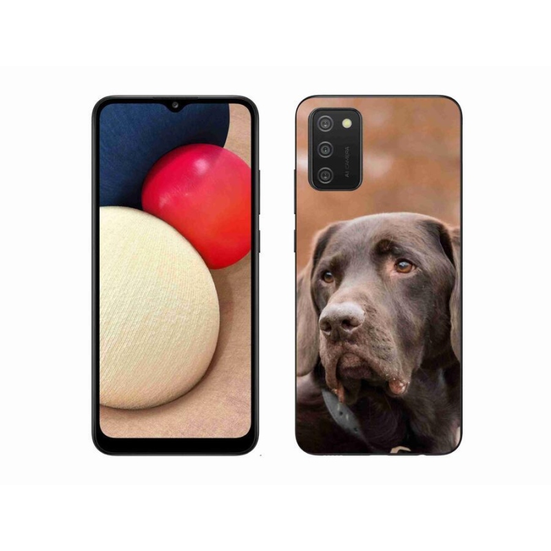 Gélový obal mmCase na mobil Samsung Galaxy A02s (164.2x75.9x9.1mm) - hnedý labrador