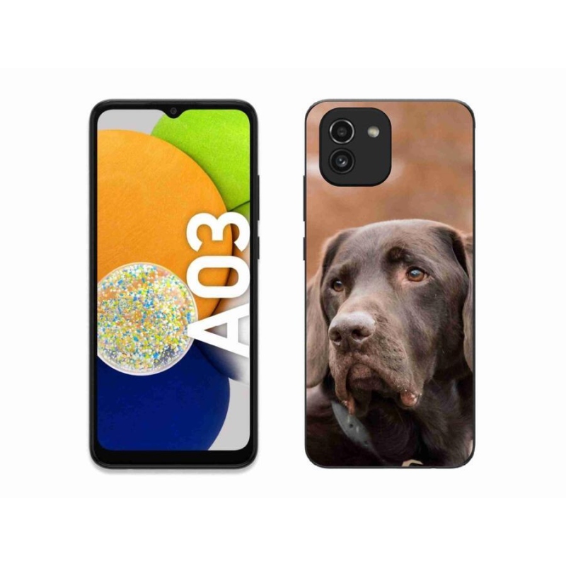 Gélový obal mmCase na mobil Samsung Galaxy A03 - hnedý labrador