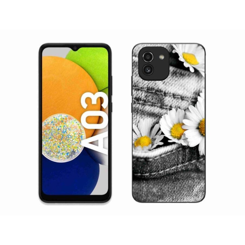 Gélový obal mmCase na mobil Samsung Galaxy A03 - margarétky