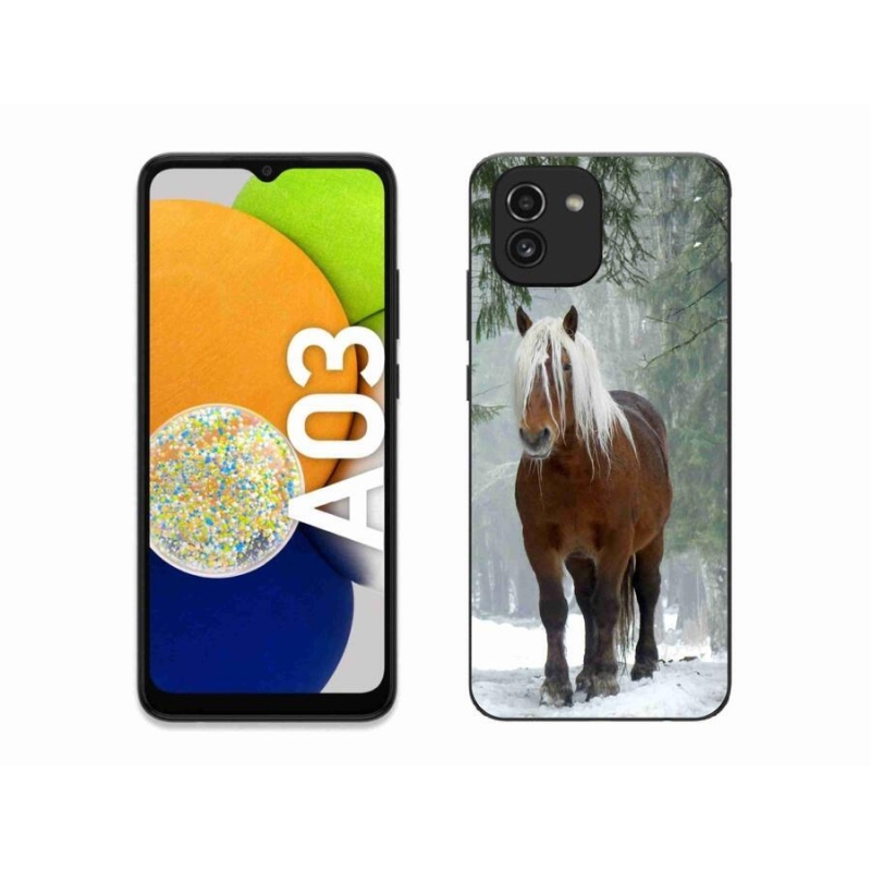 Gélový obal mmCase na mobil Samsung Galaxy A03 - kôň v lese