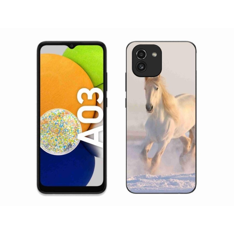 Gélový obal mmCase na mobil Samsung Galaxy A03 - kôň v snehu