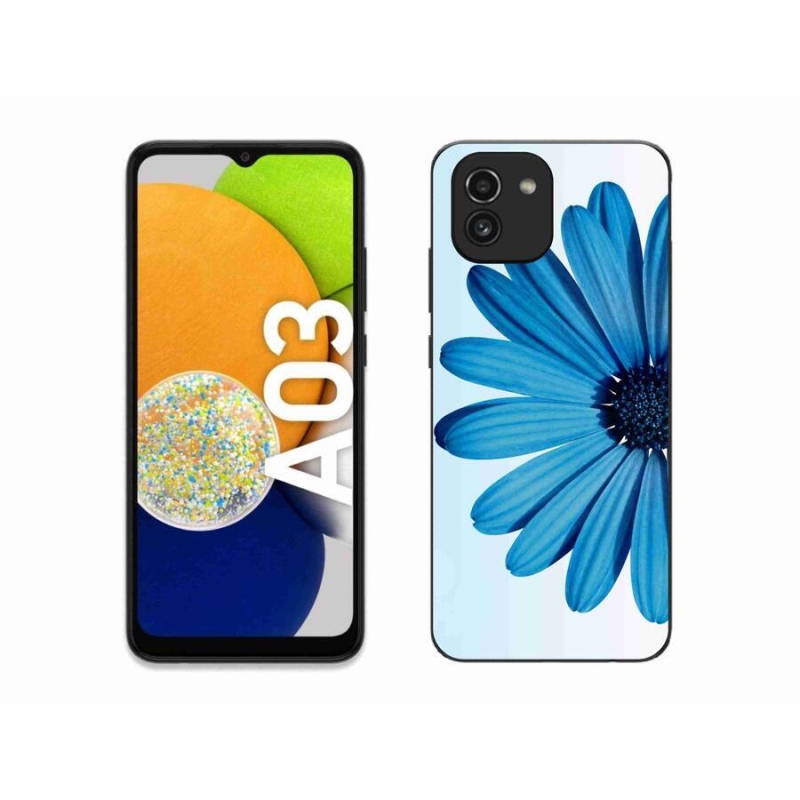 Gélový obal mmCase na mobil Samsung Galaxy A03 - modrá margaréta