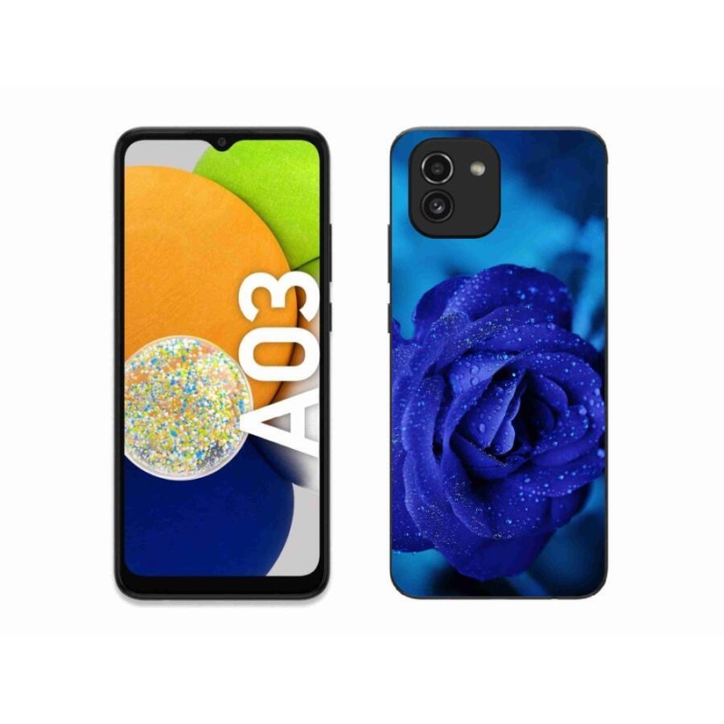 Gélový obal mmCase na mobil Samsung Galaxy A03 - modrá ruža