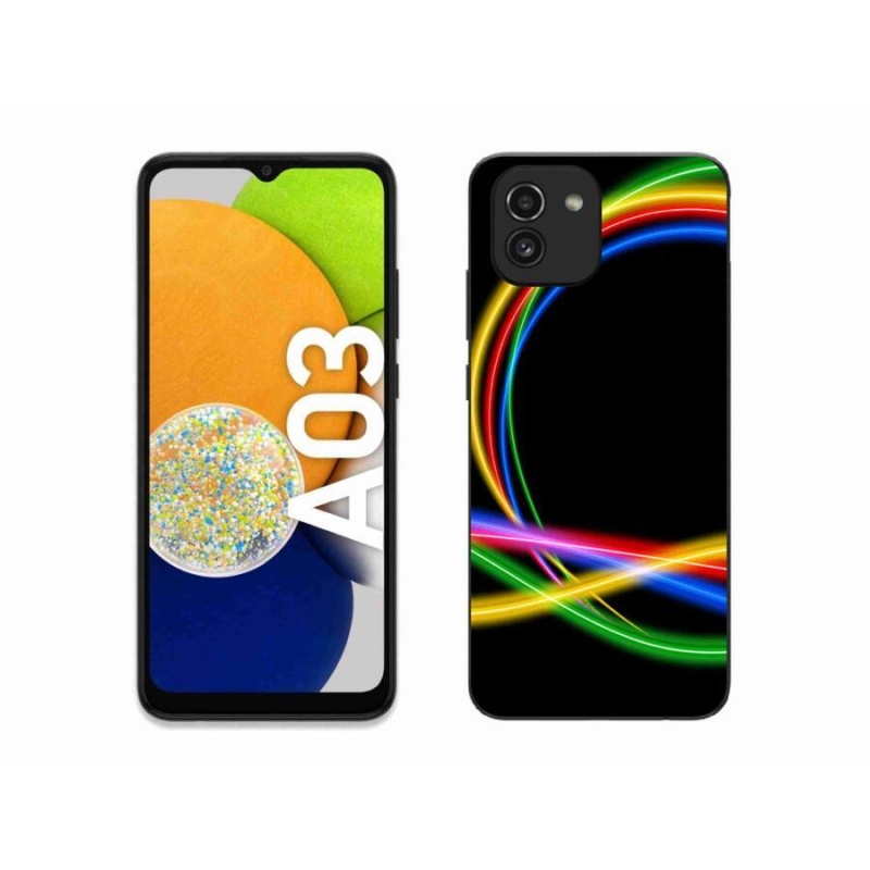 Gélový obal mmCase na mobil Samsung Galaxy A03 - neónové kruhy