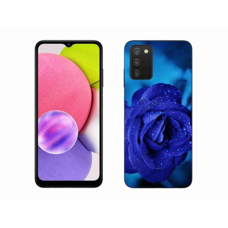 Gélový obal mmCase na mobil Samsung Galaxy A03s (166.6 x 75.9 x 9.1) - modrá ruža