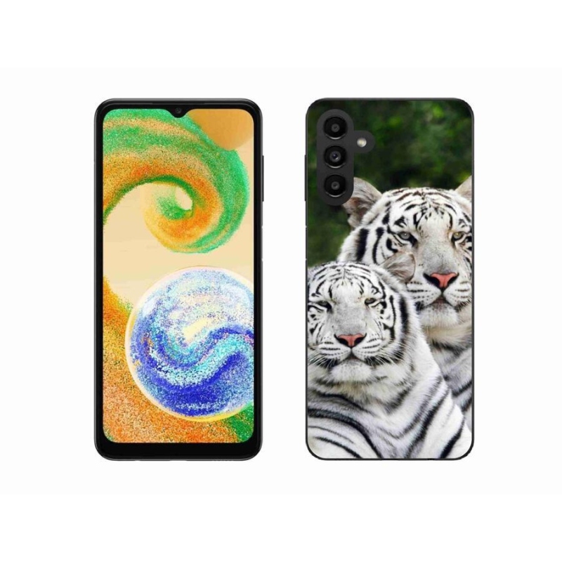 Gélový obal mmCase na mobil Samsung Galaxy A04s (164.7x76.7x9.1mm) - bieli tigre