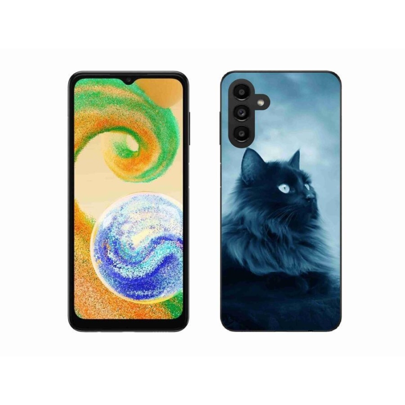 Gélový obal mmCase na mobil Samsung Galaxy A04s (164.7x76.7x9.1mm) - čierna mačka 1