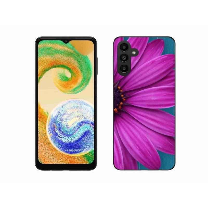 Gélový obal mmCase na mobil Samsung Galaxy A04s (164.7x76.7x9.1mm) - fialová margaréta