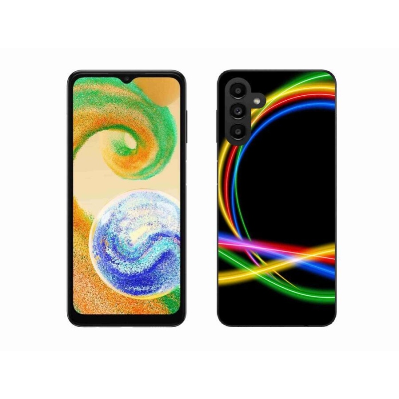 Gélový obal mmCase na mobil Samsung Galaxy A04s (164.7x76.7x9.1mm) - neónové kruhy