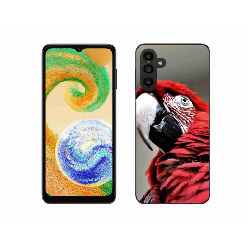 Gélový obal mmCase na mobil Samsung Galaxy A04s (164.7x76.7x9.1mm) - papagáj ara červený