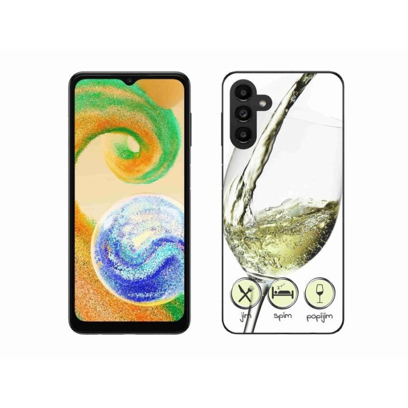 Gélový obal mmCase na mobil Samsung Galaxy A04s (164.7x76.7x9.1mm) - pohár vína bielej