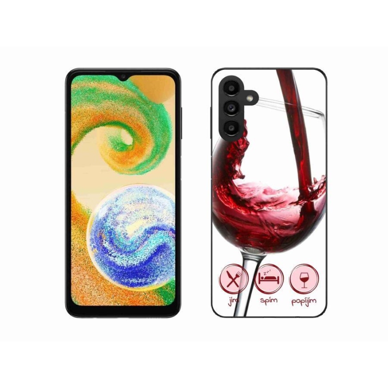 Gélový obal mmCase na mobil Samsung Galaxy A04s (164.7x76.7x9.1mm) - pohár vína červené