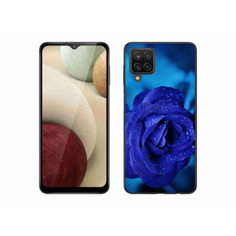 Gélový obal mmCase na mobil Samsung Galaxy A12 - modrá ruža