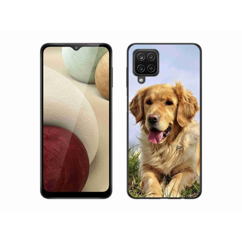 Gélový obal mmCase na mobil Samsung Galaxy A12 - zlatý retriever