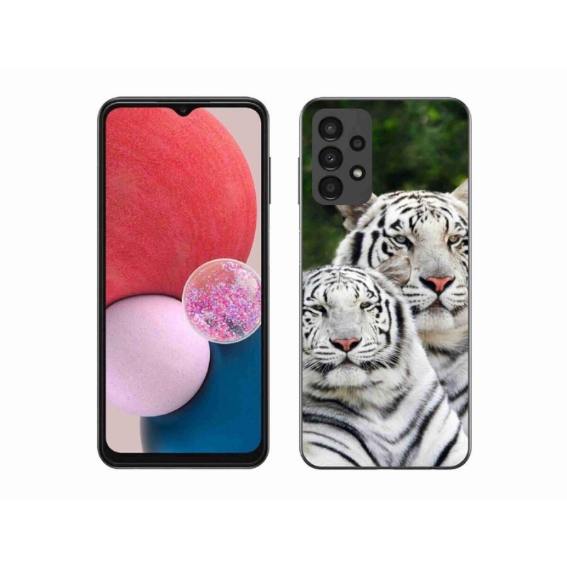 Gélový obal mmCase na mobil Samsung Galaxy A13 4G - bieli tigre