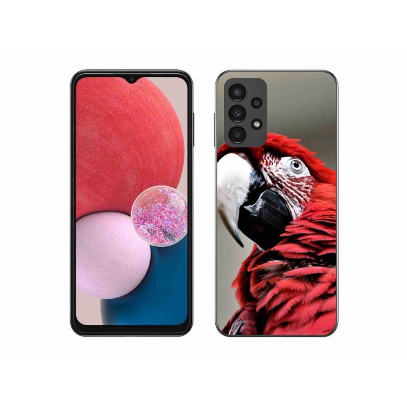 Gélový obal mmCase na mobil Samsung Galaxy A13 4G - papagáj ara červený