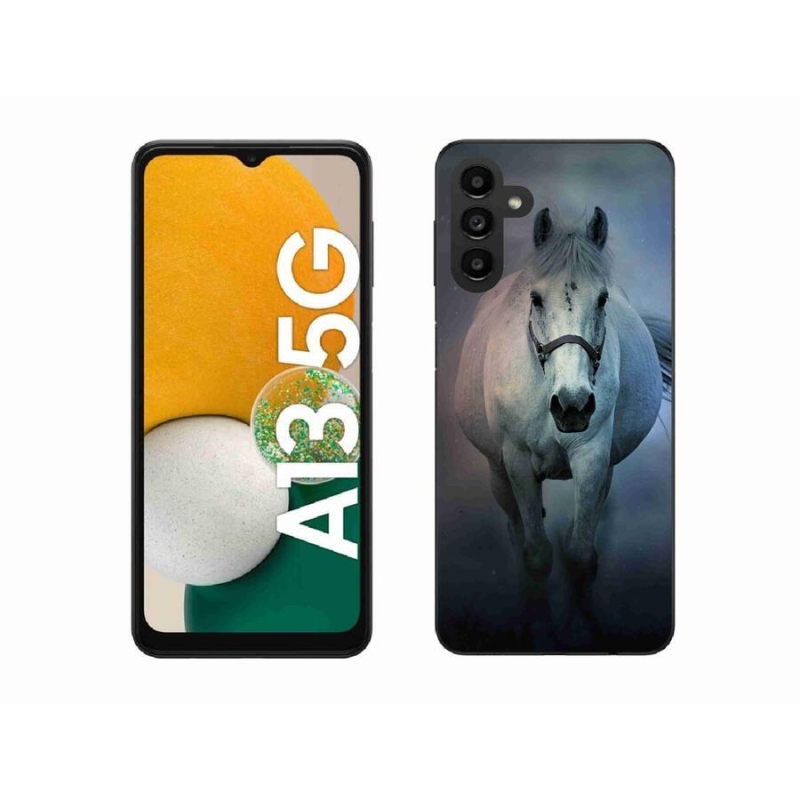 Gélový obal mmCase na mobil Samsung Galaxy A13 5G - bežiaci biely kôň