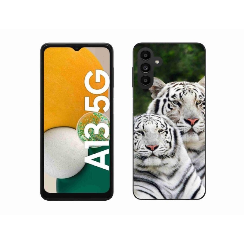 Gélový obal mmCase na mobil Samsung Galaxy A13 5G - bieli tigre