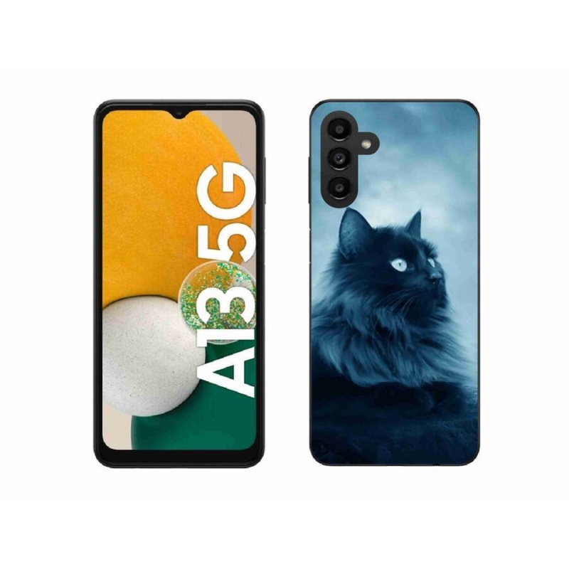 Gélový obal mmCase na mobil Samsung Galaxy A13 5G - čierna mačka 1