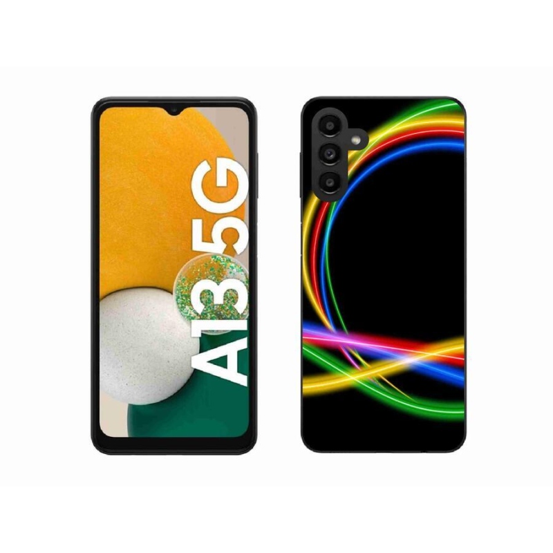 Gélový obal mmCase na mobil Samsung Galaxy A13 5G - neónové kruhy