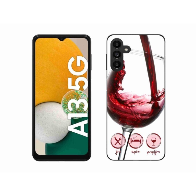 Gélový obal mmCase na mobil Samsung Galaxy A13 5G - pohár vína červené