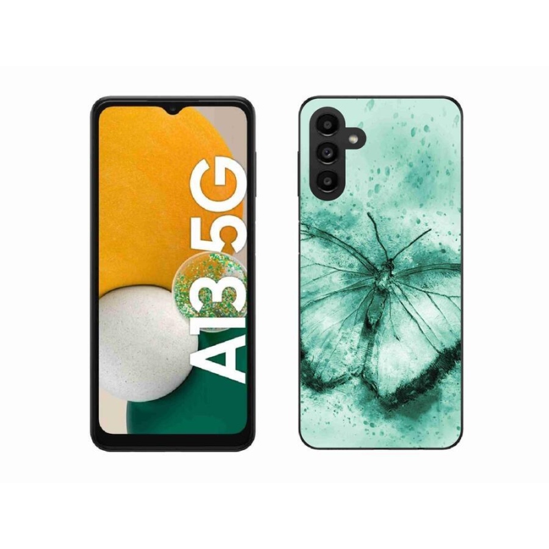 Gélový obal mmCase na mobil Samsung Galaxy A13 5G - zelený motýľ