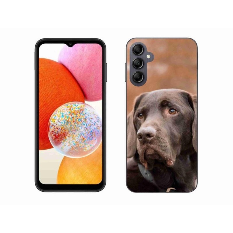 Gélový obal mmCase na mobil Samsung Galaxy A14 4G/5G - hnedý labrador