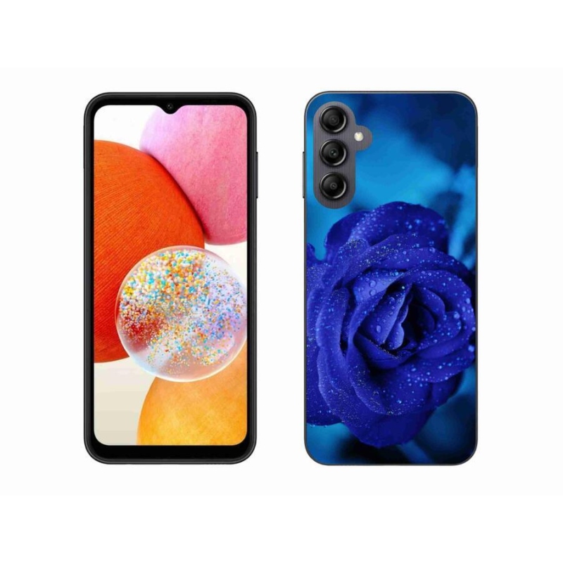 Gélový obal mmCase na mobil Samsung Galaxy A14 4G/5G - modrá ruža