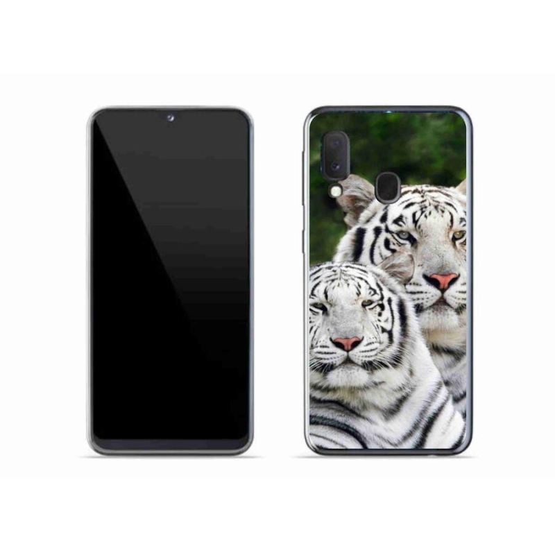 Gélový obal mmCase na mobil Samsung Galaxy A20e - bieli tigre