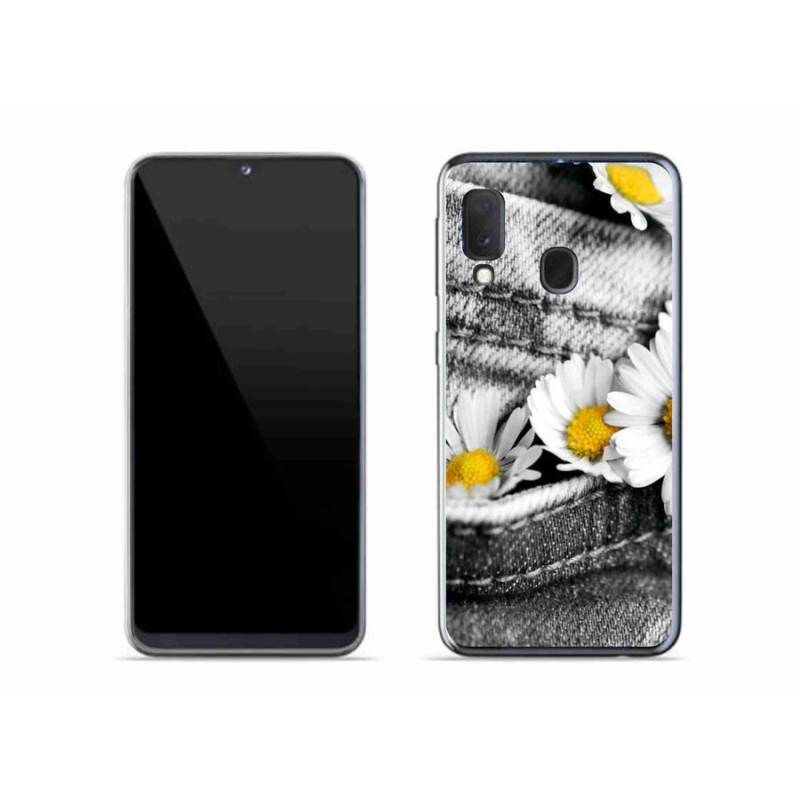 Gélový obal mmCase na mobil Samsung Galaxy A20e - margaréty