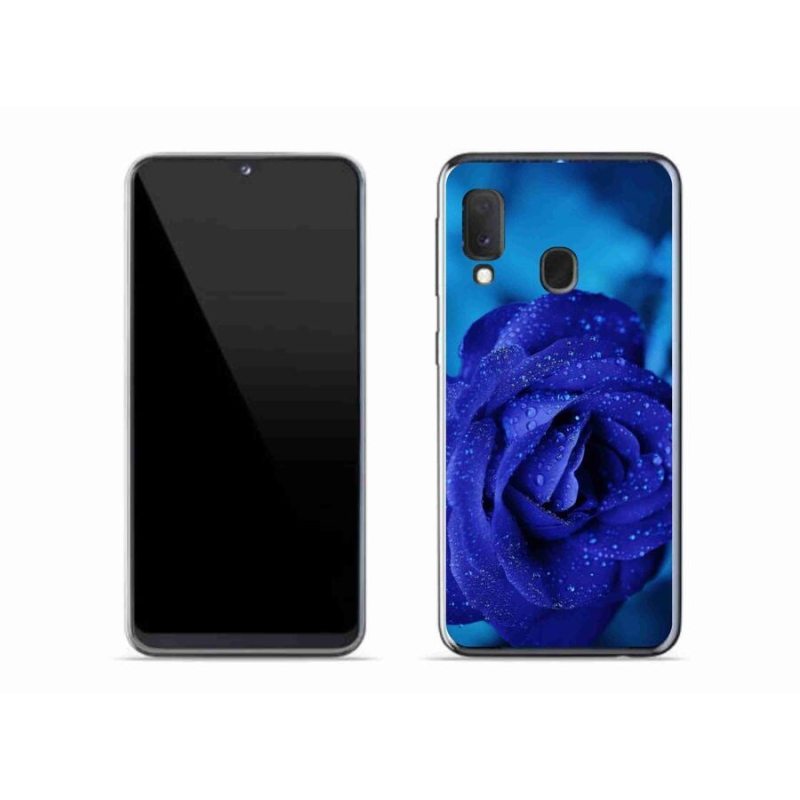 Gélový obal mmCase na mobil Samsung Galaxy A20e - modrá ruža