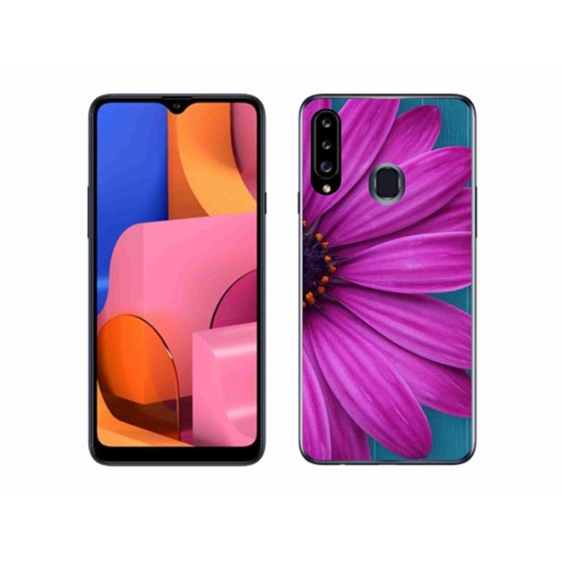 Gélový obal mmCase na mobil Samsung Galaxy A20s - fialová margaréta