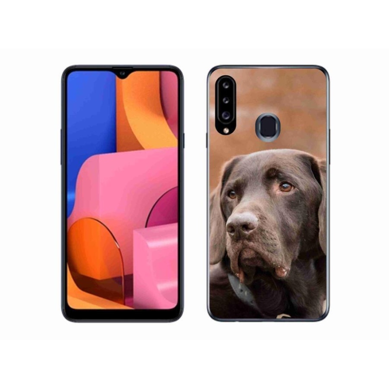 Gélový obal mmCase na mobil Samsung Galaxy A20s - hnedý labrador