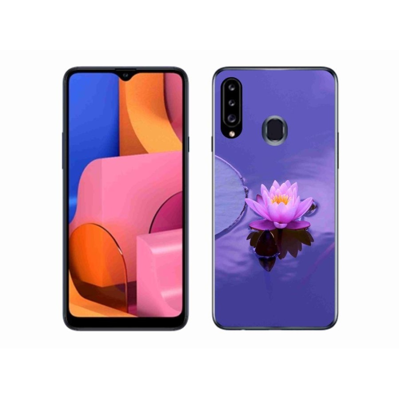 Gélový obal mmCase na mobil Samsung Galaxy A20s - kvet na hladine