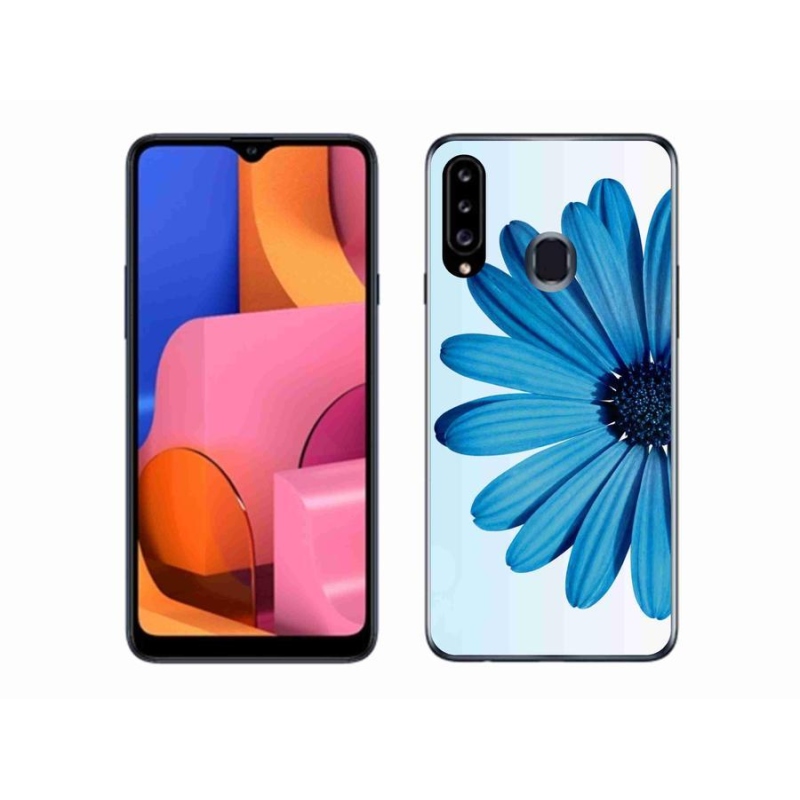 Gélový obal mmCase na mobil Samsung Galaxy A20s - modrá margaréta