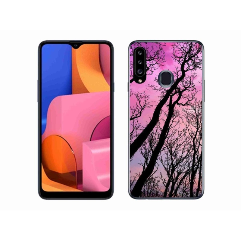 Gélový obal mmCase na mobil Samsung Galaxy A20s - opadané stromy