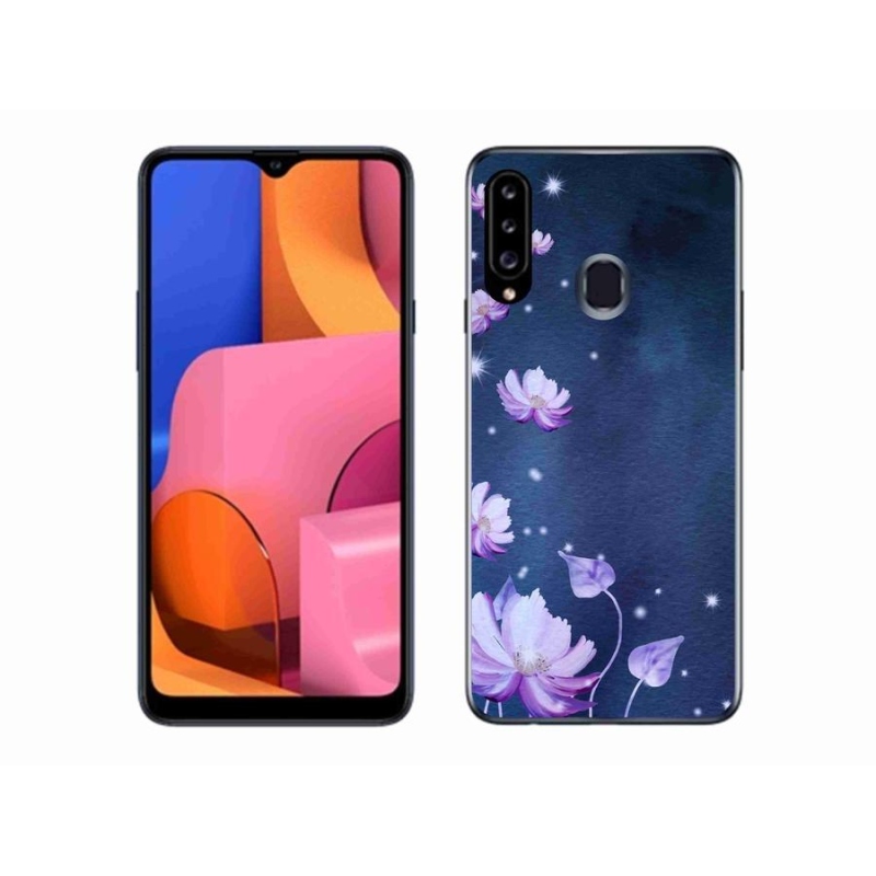 Gélový obal mmCase na mobil Samsung Galaxy A20s - padajúce kvety