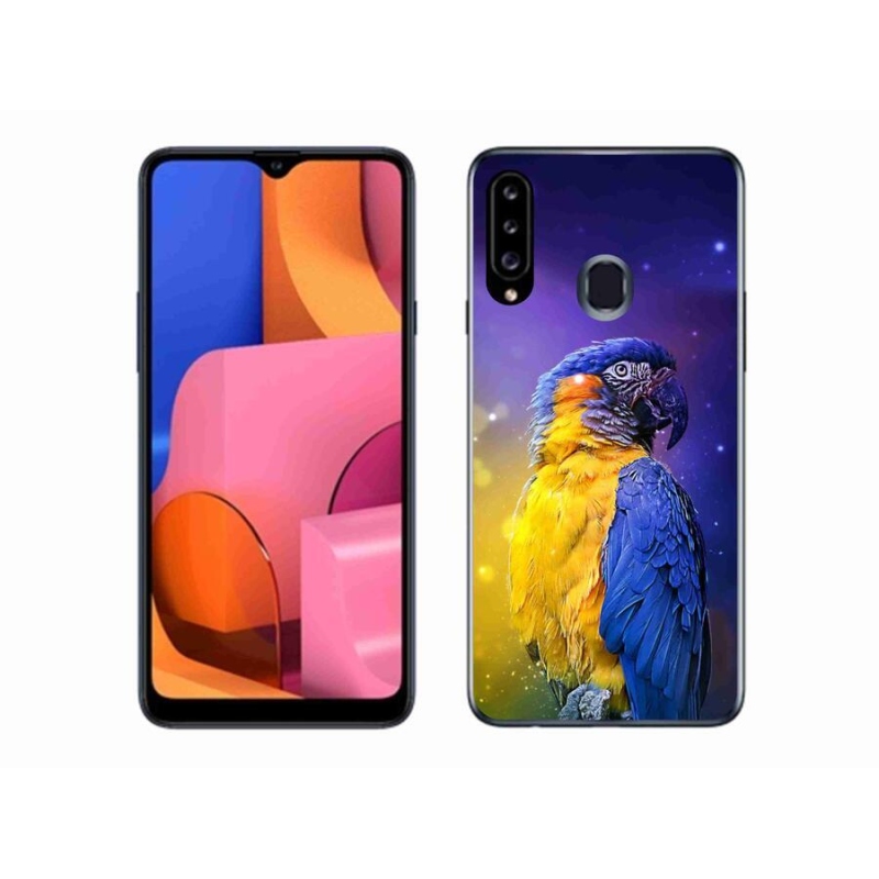 Gélový obal mmCase na mobil Samsung Galaxy A20s - papagáj ara 1