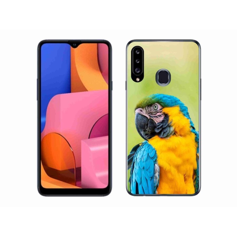 Gélový obal mmCase na mobil Samsung Galaxy A20s - papagáj ara 2